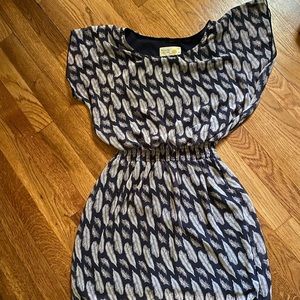 Navy and taupe dress